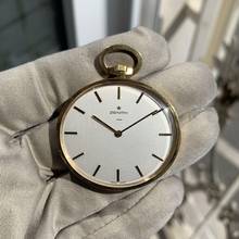 Thumbnail von Zenith Pocket watch oval shaped open face yellow gold 18KT Very Rare </h1>