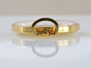 Thumbnail von Zenith Pocket watch oval shaped open face yellow gold 18KT Very Rare </h1>