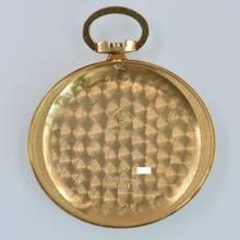 Thumbnail von Zenith Pocket watch oval shaped open face yellow gold 18KT Very Rare </h1>