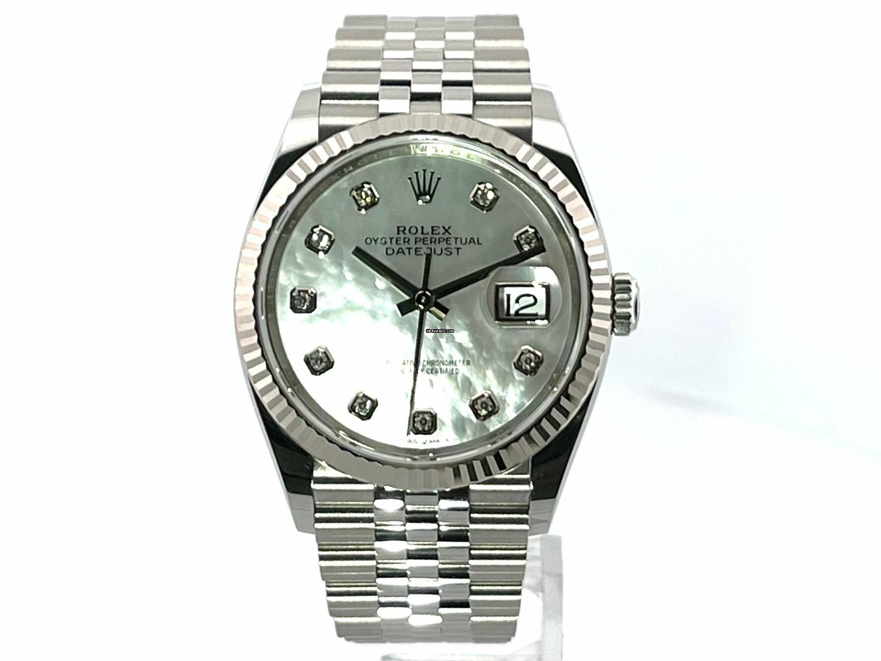  Rolex Datejust 36 Oystersteel / Weißgold 126234 Perlmutt DIA Jubile  