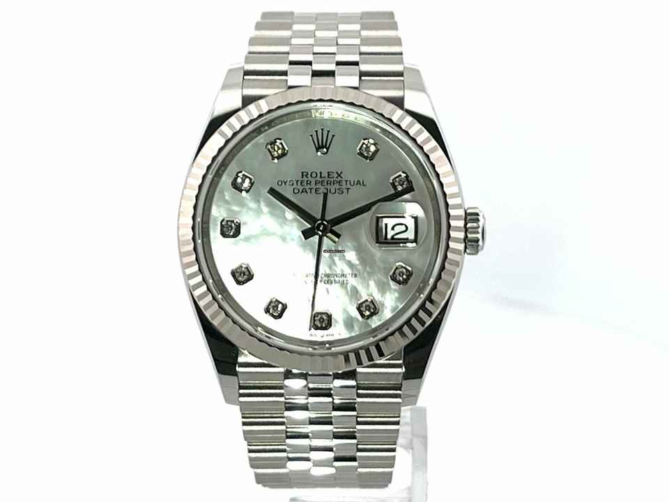 Rolex Datejust 36 Oystersteel / Weißgold 126234 Perlmutt DIA Jubile  