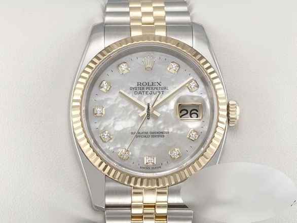  Rolex Datejust 36 36mm 116233 Perlmutt Diamanten Stahl Gelbgold 750 Automatik Stainless Steel 18kt Yellow Gold Jubilé-band Chronometer Oyster </h1> 