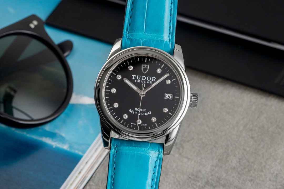  Tudor Glamour Date Edelstahl Diamonds Automatik Herrenuhr Ref. 55000  