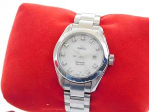 Thumbnail von Omega Seamaster Aqua Terra 150m Stahl Damenuhr im Full Set wie Neu Perlmutt Brillantblatt Neu Zustand