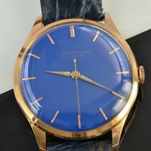 Thumbnail von Girard Perregaux Classic 35MM blue lacquered dial rose gold 18KT Automatic 1950’s </h1>
