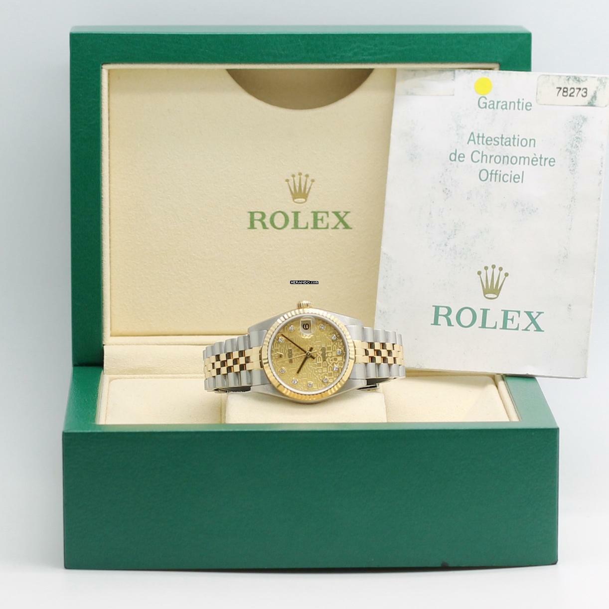  Rolex Datejust 31 Medium Stahl/Gold Ref : 78273 Box & Papiere von 2003 </h1> 