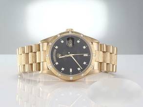 Thumbnail von Rolex Day-Date 36 36mm 18308 Gelbgold 750 Diamanten Automatik 18kt Yellow Gold Black Dial </h1>