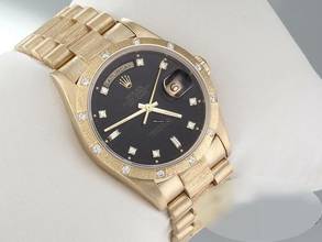 Thumbnail von Rolex Day-Date 36 36mm 18308 Gelbgold 750 Diamanten Automatik 18kt Yellow Gold Black Dial </h1>