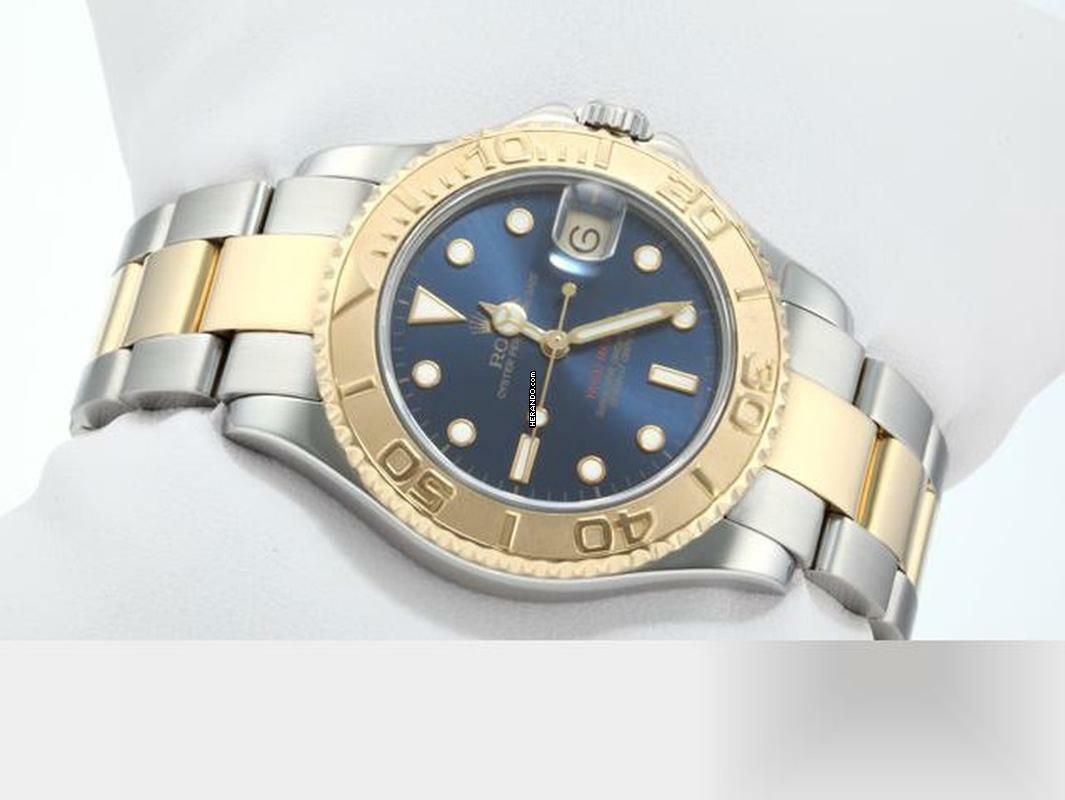 Rolex Yacht-Master 35mm Edelstahl Gelbgold 750 Automatik Stainless Steel 18kt Yellow Gold Oyster-band Chronometer Blue Dial </h1>