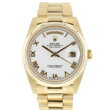 Rolex Day-Date 36 Yellow Gold White Roman Dial </h1> 