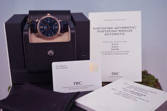 Thumbnail von IWC Portofino Automatic 40 Automatic 18kt. Rosègold Blue Dial B&P IW356522 </h1>
