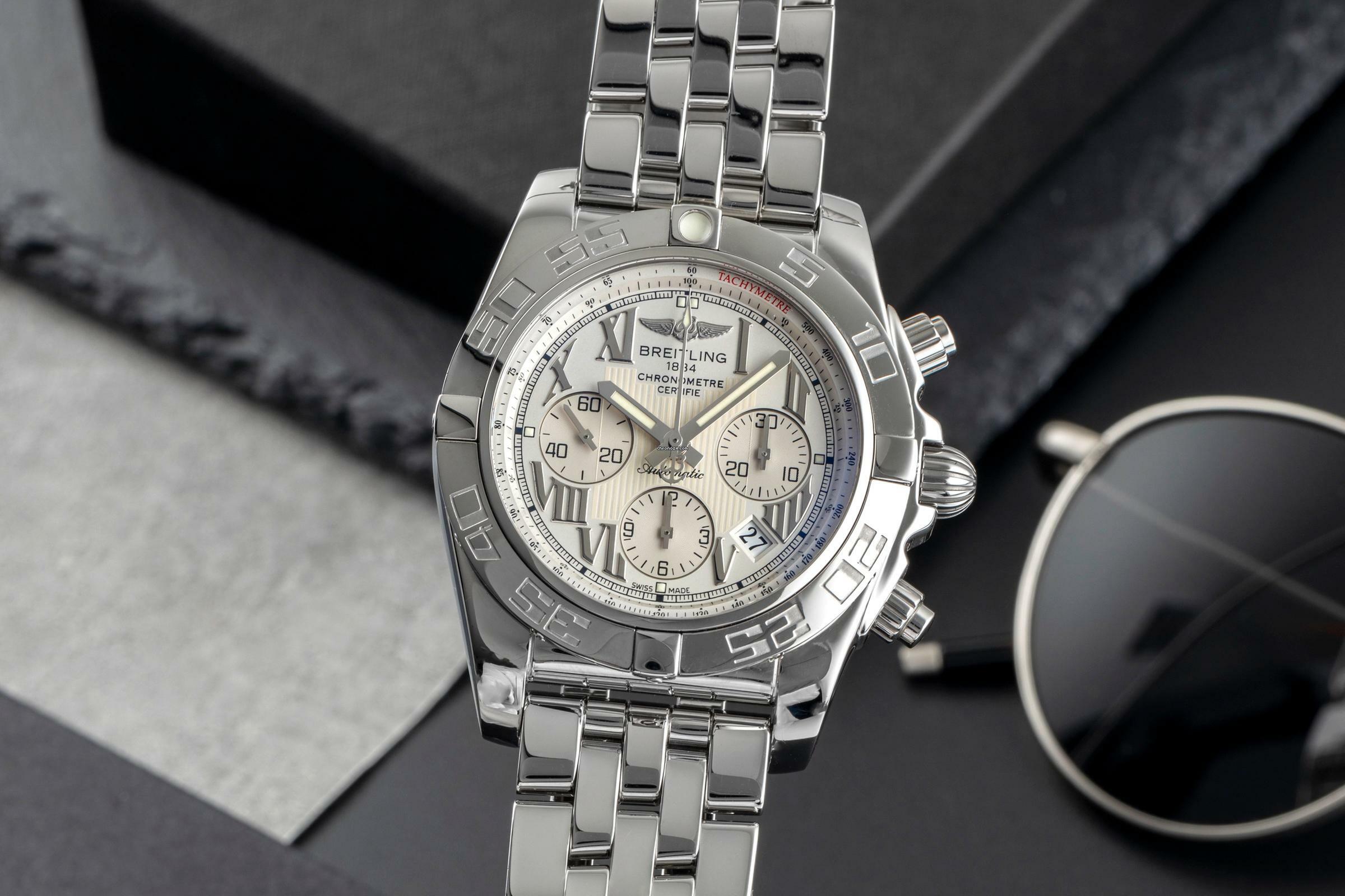  Breitling Chronomat 44 Chronograph Stahl Automatik Ref. AB011012 Papiere 2010  