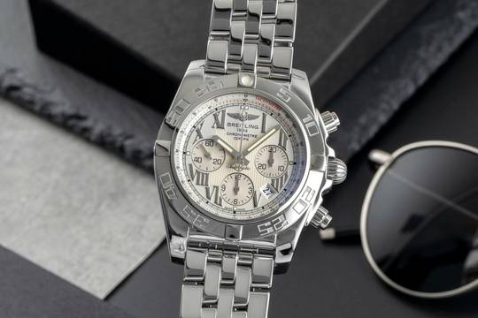  Breitling Chronomat 44 Chronograph Stahl Automatik Ref. AB011012 Papiere 2010  