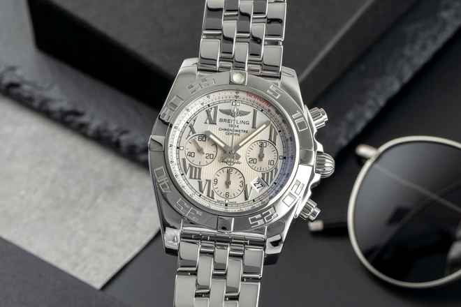  Breitling Chronomat 44 Chronograph Stahl Automatik Ref. AB011012 Papiere 2010  