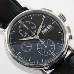 IWC Portofino Chronograph Edelstahl Tag / Datum mit Papieren und Faltschließe