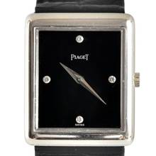 Thumbnail von Piaget Tank ultra-thin 9150 Factory black diamonds indexes white gold 18KT </h1>