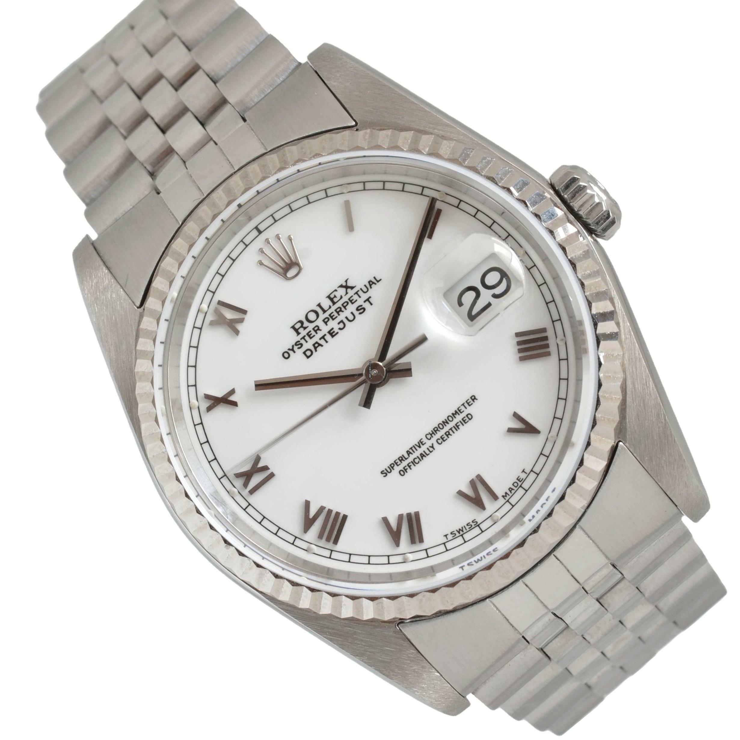 Rolex Datejust 36 16234 white romans dial TOP Condition Full Set </h1>
