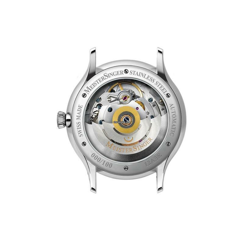  Meistersinger Edition 24H Herrenuhr Automatik - Sonnenschliff Stahlblau mit Gold ED-PM99-24H 