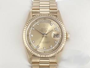 Thumbnail von Rolex Day-Date 36 36mm 18238 Gelbgold 750 Diamanten Automatik 18kt Yellow Gold President-band Chronometer Oyster </h1>