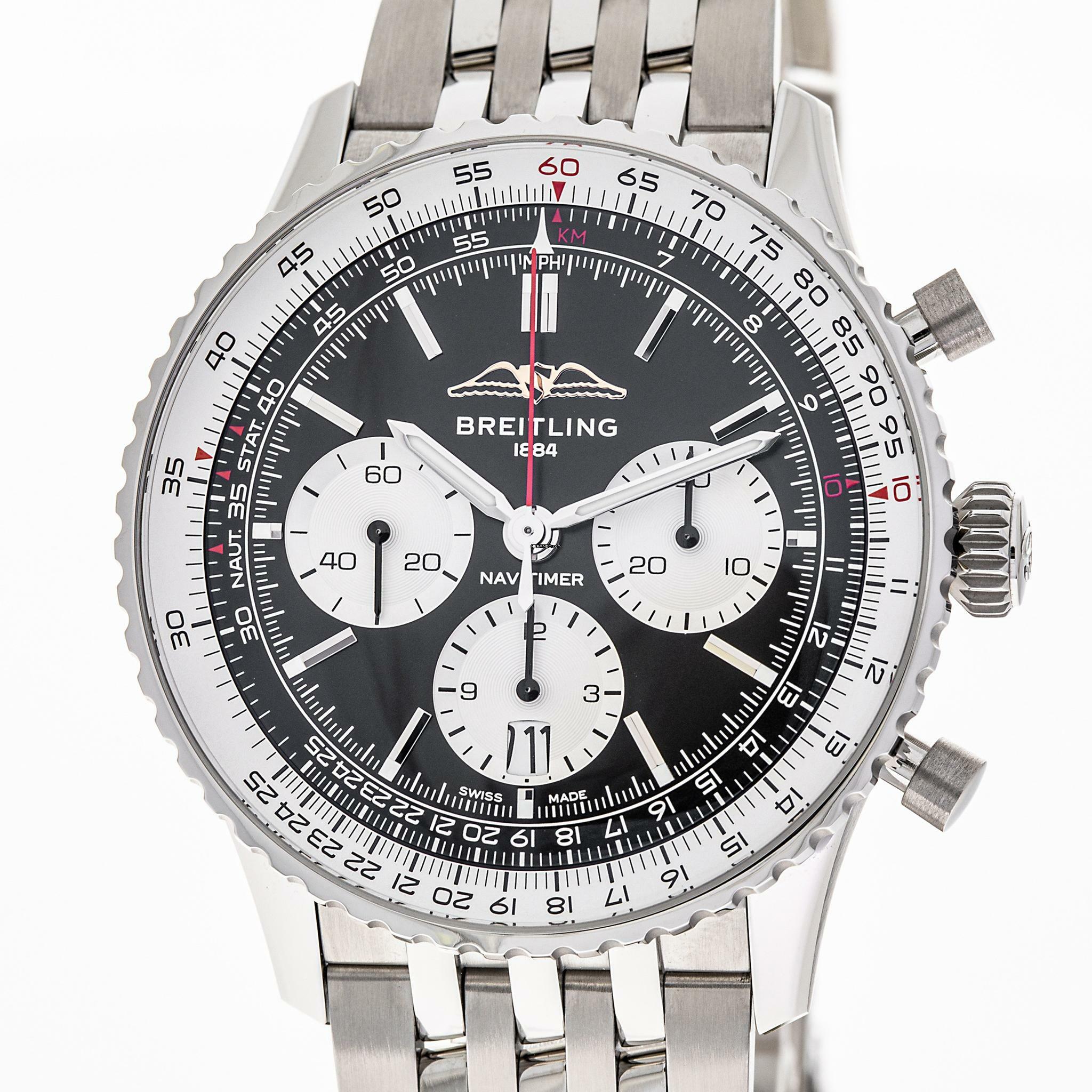  Breitling Navitimer 1 B01 Chronograph 43 Black– AB0138211B1A1 – NEW & UNWORN – 07/2025 Full Set 