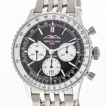  Breitling Navitimer 1 B01 Chronograph 43 Black– AB0138211B1A1 – NEW & UNWORN – 07/2025 Full Set 