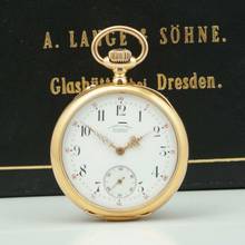 Thumbnail von A. Lange & Söhne Grosse Lange 1 18k Gold Qualität 1A Taschenuhr mit Zertifikat u. Etui 1890 Grosses kal. 45 Werk Gewicht 109g. </h1>