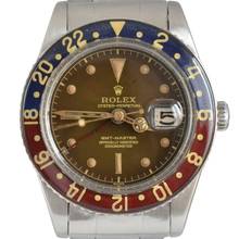 Thumbnail von Rolex GMT-Master 6542 OCC brown gilt glossy dial bakelite bezel 1958