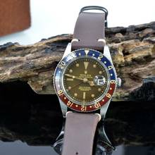 Thumbnail von Rolex GMT-Master 6542 OCC brown gilt glossy dial bakelite bezel 1958