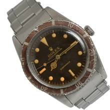 Thumbnail von Rolex Submariner (No Date) 6205 Tropical brown gilt dial with radium indexes Full Set 1955
