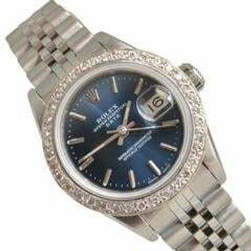  Rolex Lady-Datejust 69174 Ladies 26MM blue dial diamond bezel </h1> 