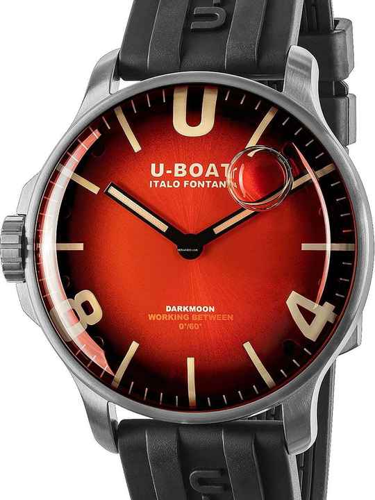  U-Boat 8701 Darkmoon Red SS Soleil Herrenuhr 44mm 5ATM 