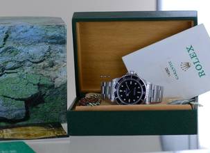 Thumbnail von Rolex Submariner (No Date) 14060 No-Date 2-Liner Swiss Only SL Oysterband 1999 Taucher B+P </h1>