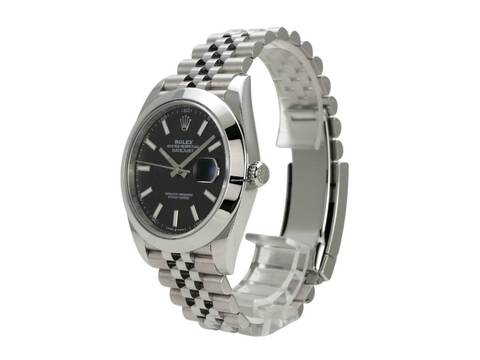  Rolex Datejust 41 Ref. 126300 Edelstahl Schwarz Jubile-Band  