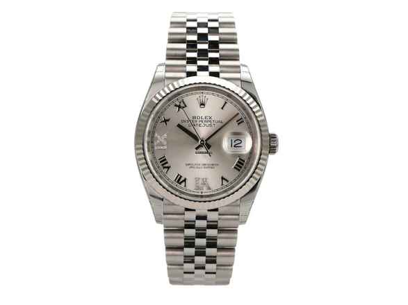  Rolex Datejust 36 Oystersteel / Weißgold 126234 Silber Römisch DIA Jubile </h1> 