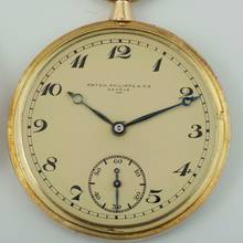 Thumbnail von Patek Philippe 18k Art Deco Frackuhr mit Saphir Crone Taschenuhr 1920 schöner Zustand