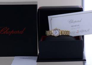 Thumbnail von Chopard Gstaad Lady Factory Diamond 1,19 CT Luxus Uhr 18K Gold B+P rar </h1>