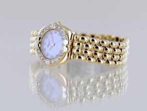 Thumbnail von Chopard Gstaad Lady Factory Diamond 1,19 CT Luxus Uhr 18K Gold B+P rar </h1>