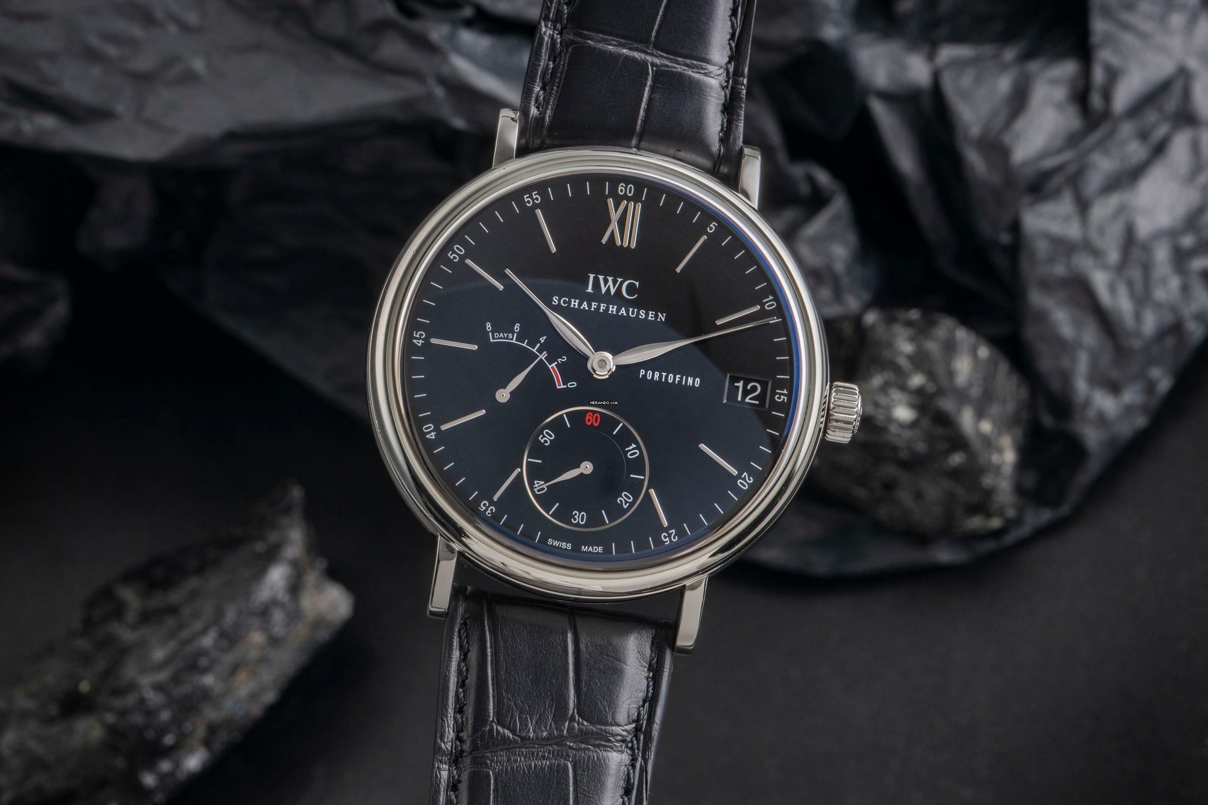 IWC Portofino Handaufzug Schaffhausen Portofino Handaufzug Stahl Herrenuhr Ref. IW510102 Papiere