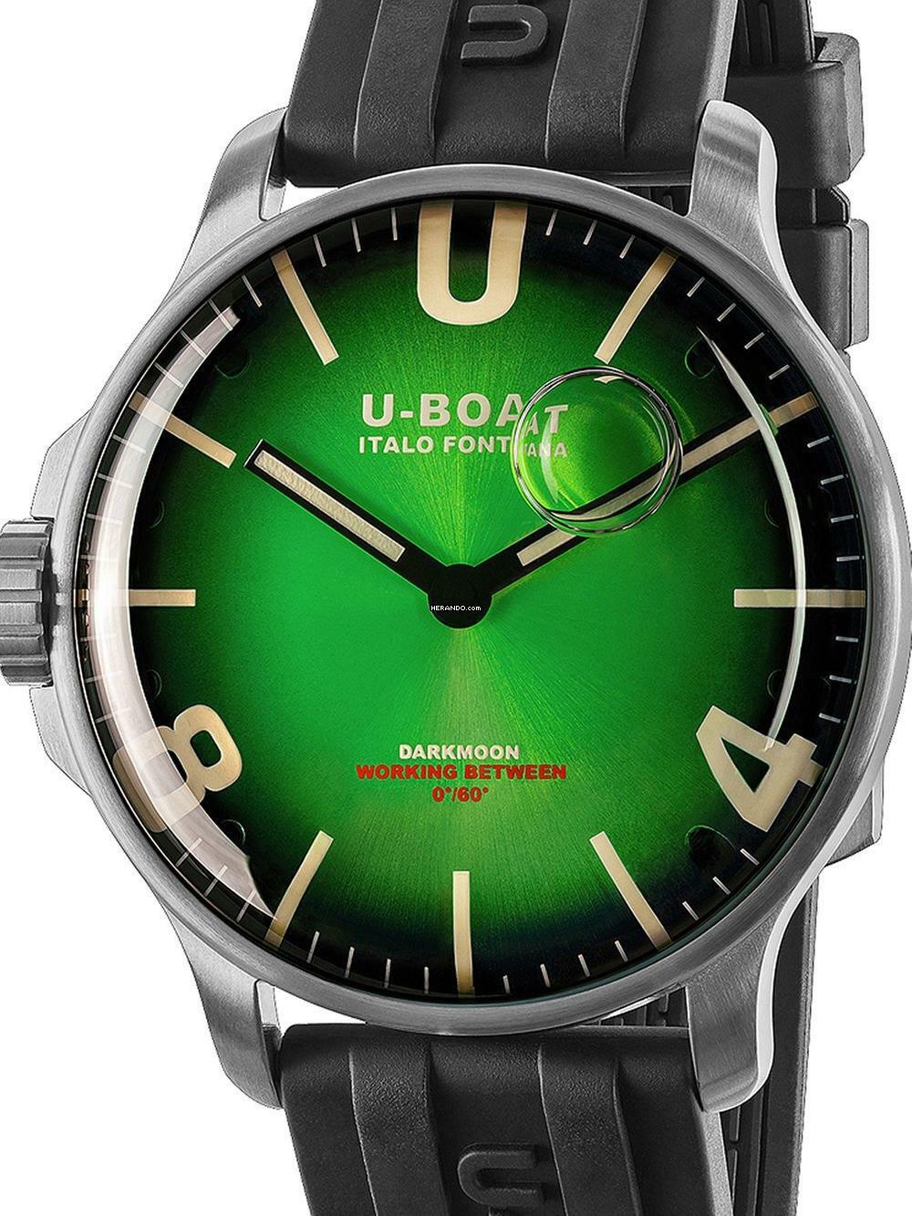  U-Boat 8702/E Darkmoon Green SS Soleil Herrenuhr 44mm 5ATM 