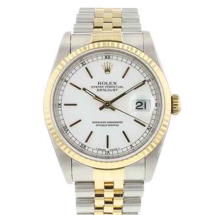  Rolex Datejust 36 Steel Gold Jubilee Fluted White Dial </h1> 