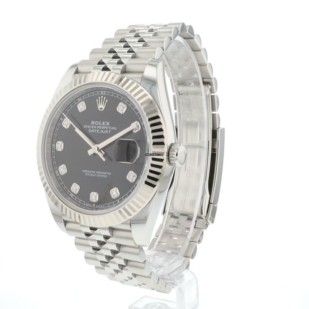  Rolex Datejust 41 Jubilee Fluted Black Diamond Dial </h1> 