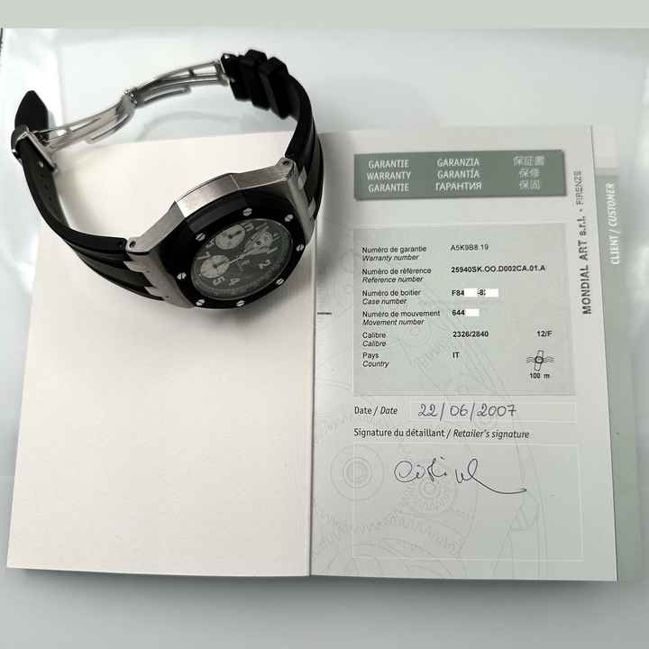  Audemars Piguet Royal Oak Offshore Chronograph 42MM Gommino 25940SK Full Set Like NEW 2007’s </h1> 