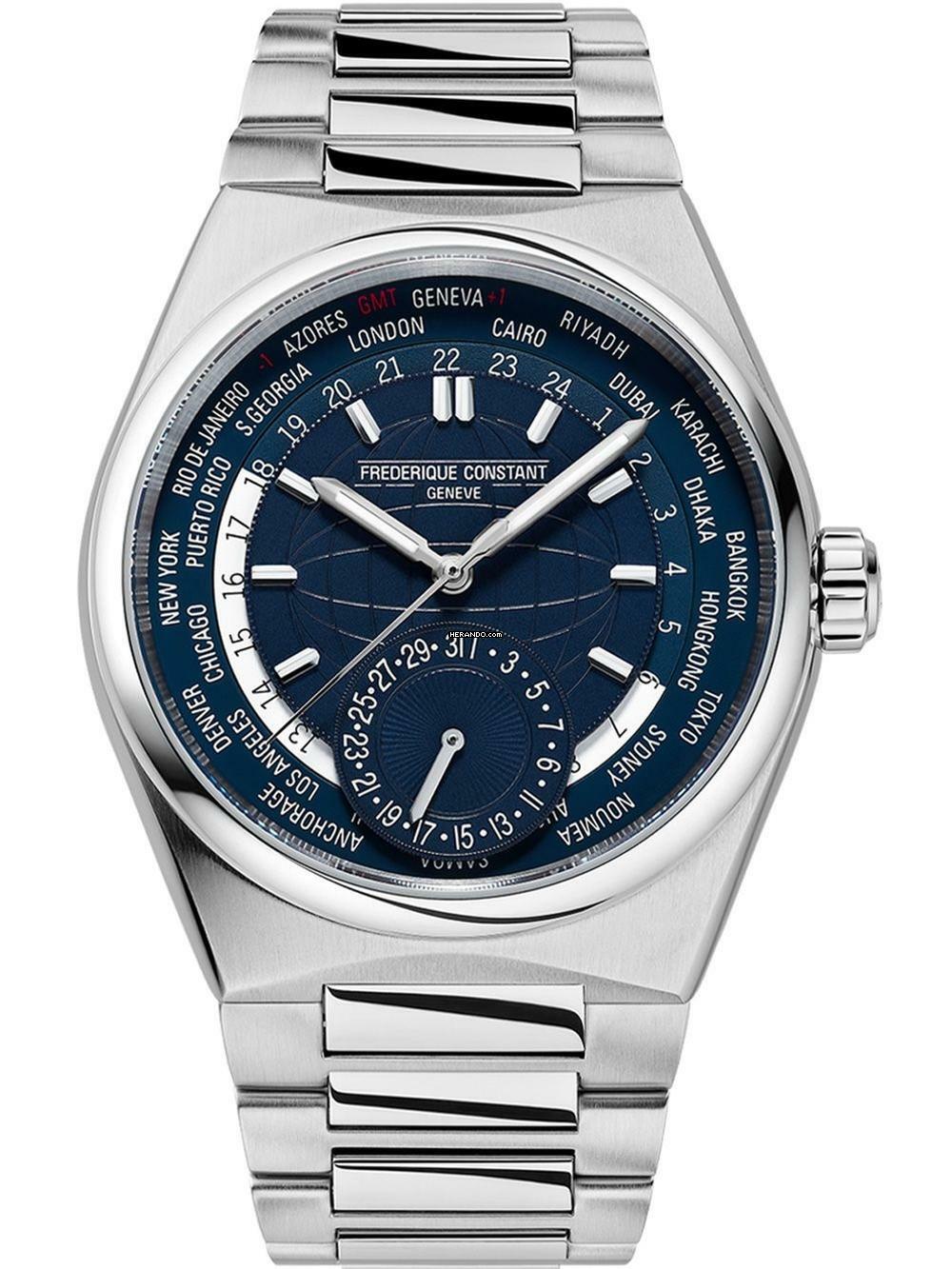  Frederique Constant Manufacture Worldtimer FC-718N4NH6B Highlife Worldtimer Automatik Herrenuhr 