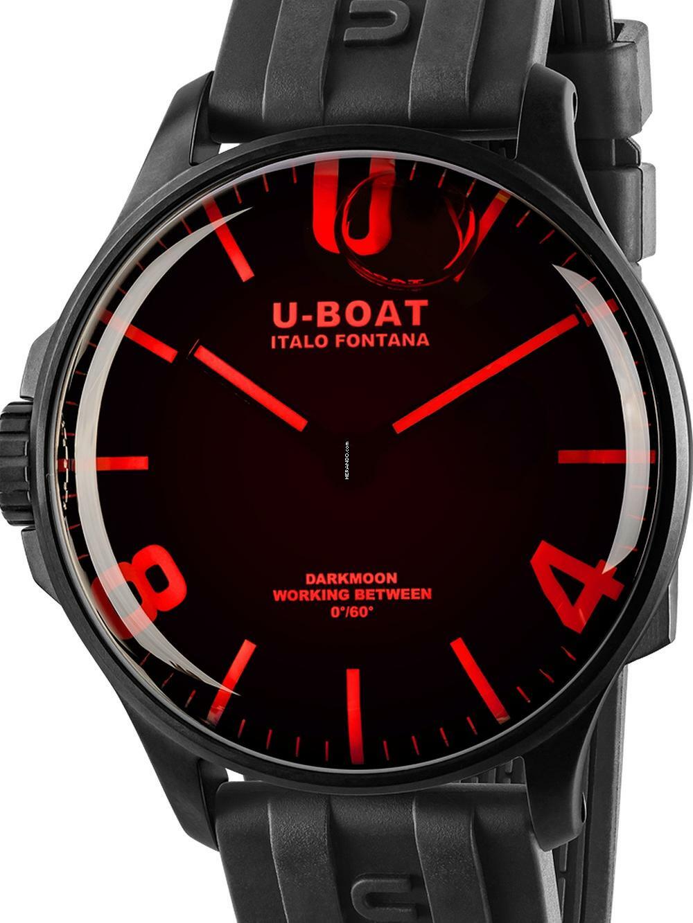  U-Boat 8466/D Darkmoon Red IPB Herrenuhr 44mm 5ATM 