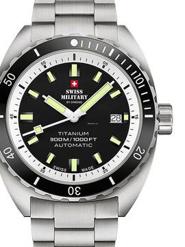  Swiss Military SMA34100.02 Diver Titanium Automatik Herrenuhr 42mm 30ATM 