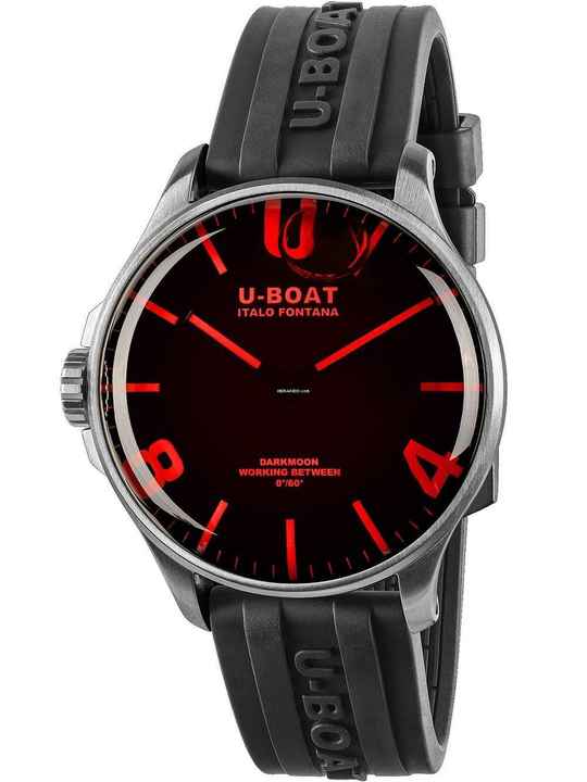  U-Boat 8465/B Darkmoon Red SS Herrenuhr 44mm 5ATM  