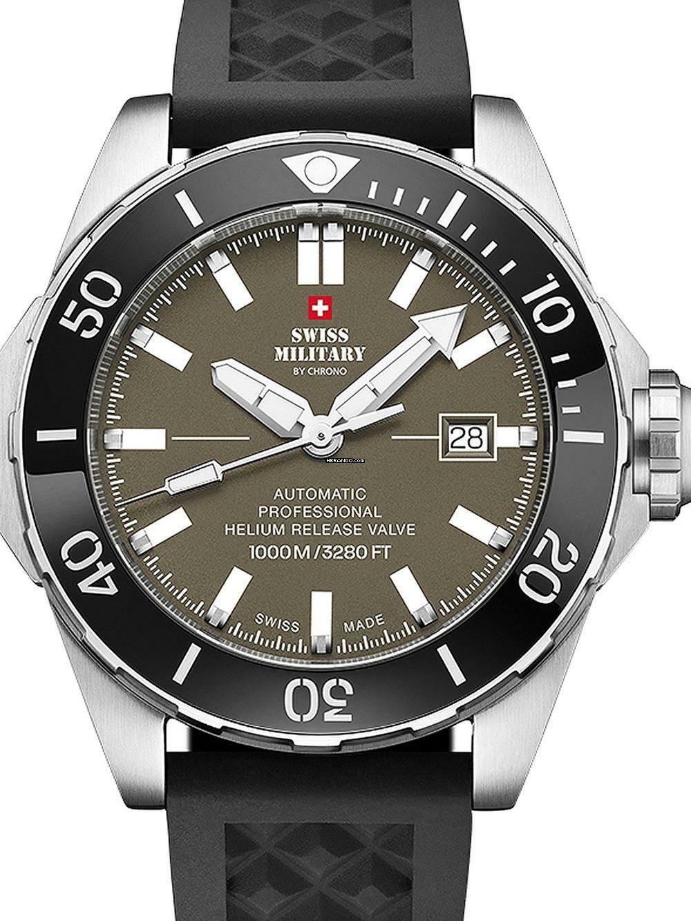 Swiss Military SMA34092.08 Automatik Diver Herrenuhr 45mm 100ATM