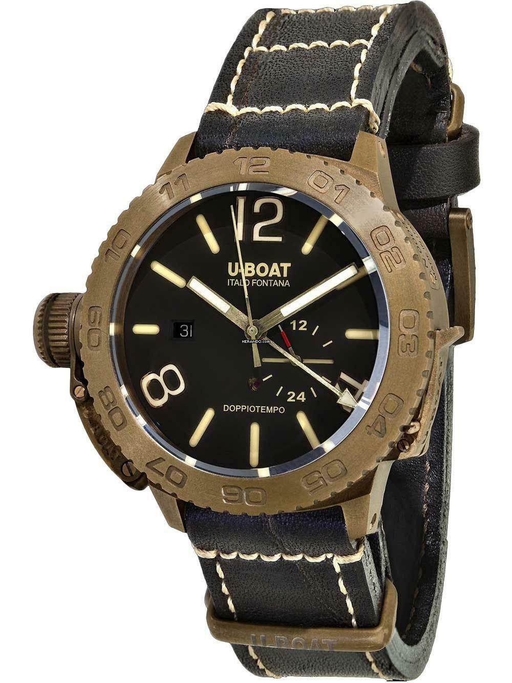 U-Boat 9008 Doppiotempo Bronze Automatik Herrenuhr 46mm 10ATM 
