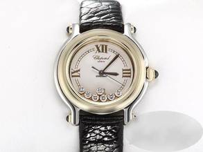 Thumbnail von Chopard Happy Sport Diamonds 27/8239 Edelstahl Gelbgold 750 Diamanten Stahl Steel 18kt Yellow Gold White Dial </h1>