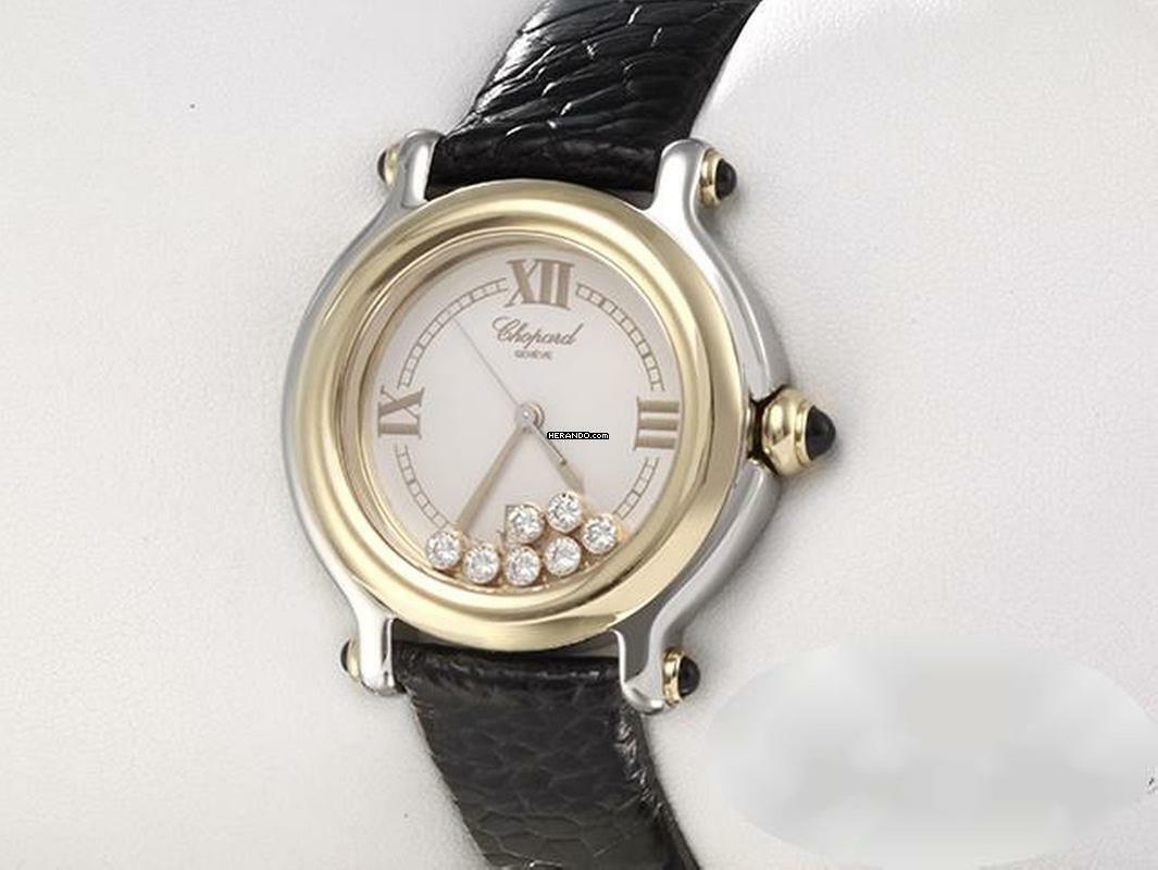  Chopard Happy Sport Diamonds 27/8239 Edelstahl Gelbgold 750 Diamanten Stahl Steel 18kt Yellow Gold White Dial </h1> 